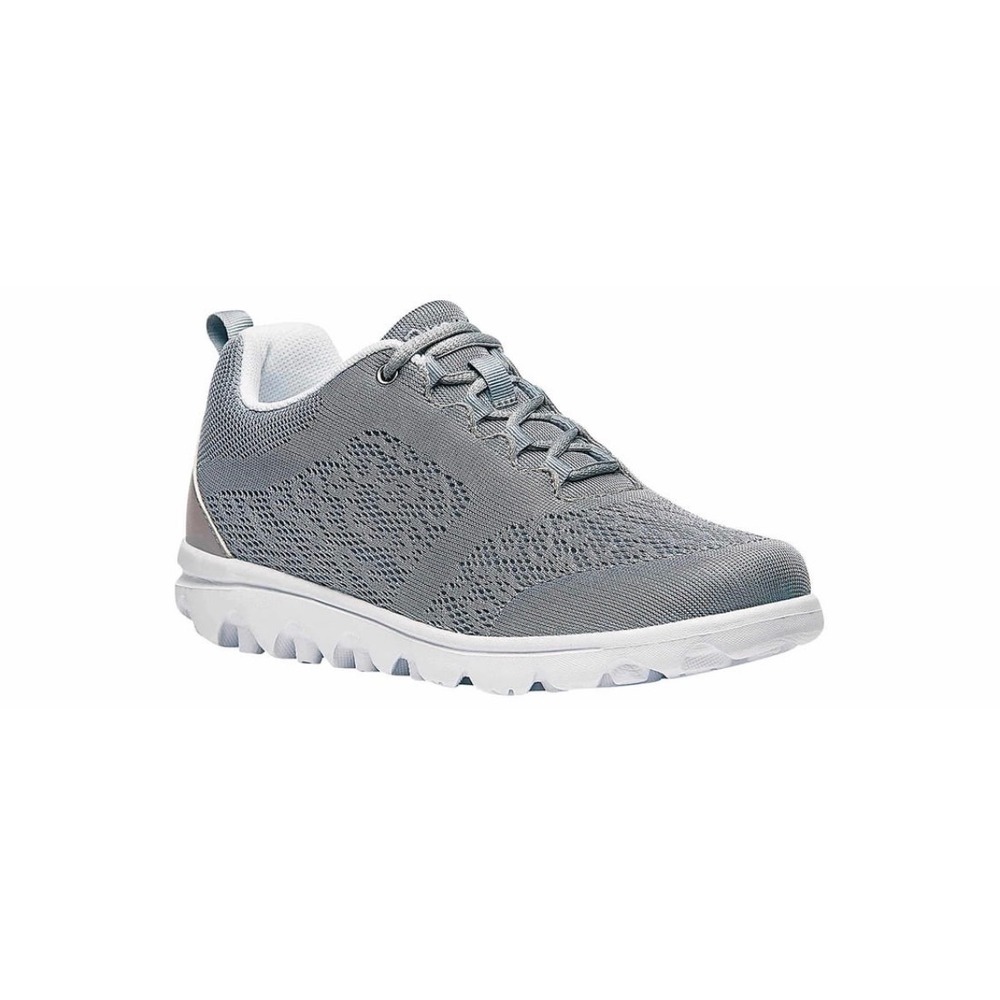 Propét Travelactiv W5102 Silver Grey Mesh Walking Sneakers Womens 8.5 D Wide